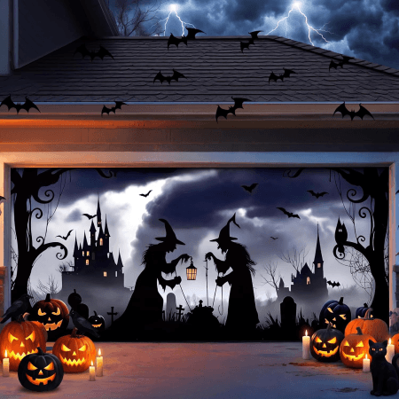 Brightown 7'x16' Halloween Garage Door Cover Large Banner