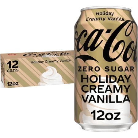 12-Pack Coca-Cola Zero Sugar Holiday Creamy Vanilla Soda (12 oz each)